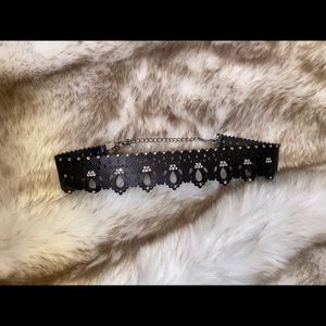 COPY - Faux Leather Rhinestone Choker